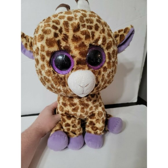 Ty Toys Ty Beanie Boos Safari Giraffe With Purple Glitter Eyes Big